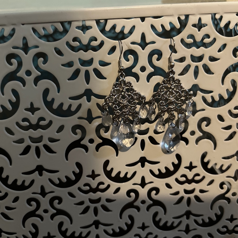 Elegant Silver Chandelier Earrings